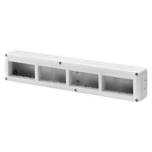 Gewiss Védett szerelvénydoboz system szerelvényekhez - Vízszintes többszörös - 16 férőhely - Modul 4x4 - RAL 7035 szürke - IP40