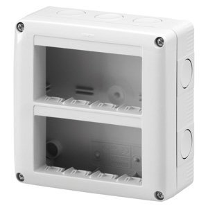 Gewiss Védett szerelvénydoboz system szerelvényekhez - Függőleg. többszörös - 8 férőhely - Modul 4x2 - RAL 7035 szürke - IP40