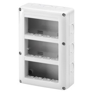 Gewiss Védett szerelvénydoboz system szerelvényekhez - Függőleg. többszörös - 12 férőhely - Modul 4x3 - RAL 7035 szürke - IP40