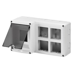 Gewiss Védett szerelvénydoboz moduláris szerelvények kombinált beszereléséhez - 4 din modul - 8 system modul - Modul 2X4 - IP40 - Szürke RAL 7035