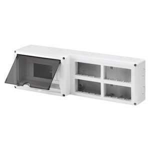 Gewiss Védett szerelvénydoboz moduláris szerelvények kombinált beszereléséhez - 8 din modul - 16 system modul - Modul 4X4 - IP40-SZÜRKE RAL 7035