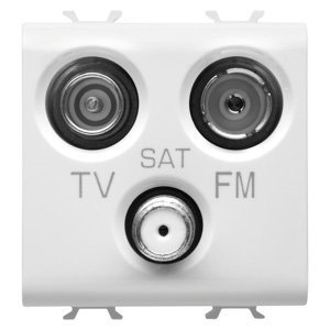 Gewiss Tv-fm-sat csatlakozó-aljzat - Végzáró - 2 modulos - Fényes fehér - CHORUSMART termékfotó