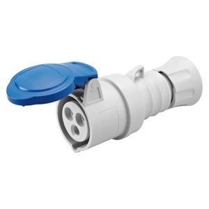 Gewiss HP egyenes csatlakozó-aljzat - IP44/IP54 - 2P+E 32A 200-250V 50/60HZ - Kék - 6H - Rugós vezetékbekötésű termékfotó