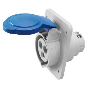 Gewiss 10° beépíthető süllyesztett csatl. -aljzat HP - IP44/IP54 - 2P+E 32A 200-250V 50/60HZ - Kék - 6H - Csavaros vezetékbekötésű termékfotó
