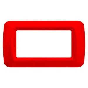 Gewiss Top system díszítőkeret - Technopolimer - Fényes felület - 4 férőhely - Geránium piros - System termékfotó
