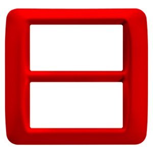 Gewiss Top system díszítőkeret - Technopolimer - Fényes felület - 8 férőhely (4+4 átfedés) - Geránium piros - System termékfotó