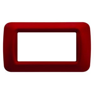 Gewiss Top system díszítőkeret - Technopolimer - Fényes felület - 4 férőhely - Klasszikus burgundi - System termékfotó