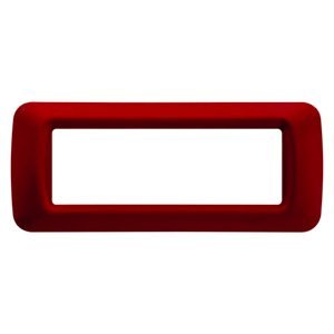 Gewiss Top system díszítőkeret - Technopolimer - Fényes felület - 6 férőhely - Klasszikus burgundi - System termékfotó