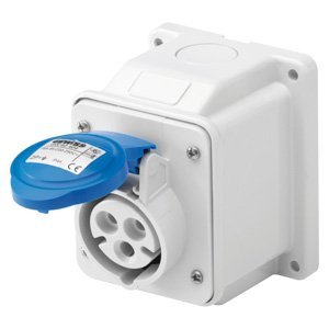 Gewiss 10° felületre szerelhető csatlakozó-aljzat - IP44 - 2P+E 16A 200-250V 50/60HZ - Kék - 6H - Csavaros vezetékbekötésű termékfotó