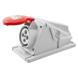 Gewiss 90° felületre szerelhető csatlakozó-aljzat - IP44 - 3P+E 32A 380-415V 50/60HZ - Piros - 6H - Csavaros vezetékbekötésű termékfotó
