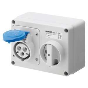 Gewiss Fix reteszelt vízszintes csatlakozó-aljzat - Hátlappal - Olvadóbizt. foglalat nélk. - 3P+N+E 32A 200-250V - 50/60HZ 9H - IP44 termékfotó