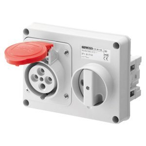 Gewiss Fix reteszelt vízszintes csatlakozó-aljzat - Hátlap nélk. - Olvadóbizt. foglalat nélk. - 3P+E 16A 380-415V - 50/60HZ 6H - IP44 termékfotó