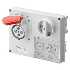 Gewiss Fix reteszelt vízszintes csatlakozó-aljzat - Hátlap nélk. - Olvadóbizt. foglalattal - 3P+N+E 16A 346-415V - 50/60HZ 6H - IP44 termékfotó