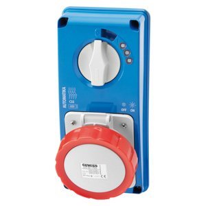 Gewiss Függőleg., fix reteszelt csatl. -aljzat - Automatika - MT 6KA karakterisztika: C - Hátlap nélk. - 3P+N+E 16A 400V 6H - IP67 termékfotó