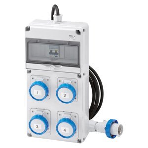Gewiss Q-din 10 acs - Mobil - Kábelleldugóval - 4 3P+E 16A IEC309 - IP65 termékfotó