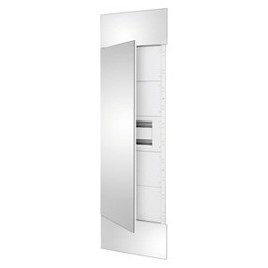 Gewiss Domo center előlapi elem -tükrösített felületű ajtó 1 elosztószekrény 40 modul M: 2400 fém fehér RAL 9003