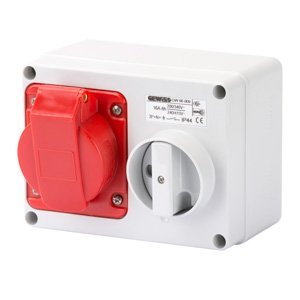 Gewiss Fix reteszelt vízszintes csatlakozó-aljzat - Hátlappal - Olvadóbizt. foglalat nélk. - 3P+N+E 16A 346-415V - 50/60HZ 6H - IP44 termékfotó