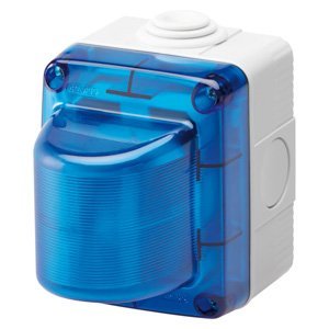 Gewiss Jelzőlámpák - 15W - 230V - Világoskék fénykibocsátó - IP55 - Szürke RAL 7035