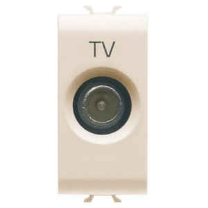 Gewiss Koaxiális TV csatl. aljzat - A oszt. árnyékolás - Iec-csatlakozó, apa 9,5MM - Végzáró, hálózati feszültséggel - 1 modulos - Elefántcsont - CHORUSMART termékfotó