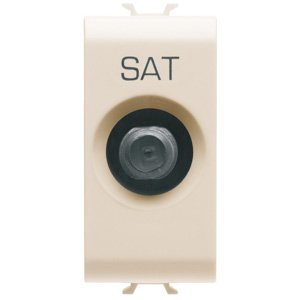 Gewiss Koaxiális tv-sat csatl. aljzat-a oszt. árnyékolás - F-csatlakozó, anya - Végzáró, hálózati feszültséggel - 1 modulos - Elefántcsont - CHORUSMART termékfotó