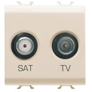 Gewiss Tv-sat csatlakozó-aljzat - Végzáró - 2 modulos - Elefántcsont színű - CHORUSMART termékfotó