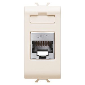 Gewiss RJ45 csatlakozó-aljzat - Cat. 6 - Ftp - 1 modulos - Elefántcsont színű - CHORUSMART
