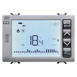 Gewiss Időzítős TERMOSZTÁT/PÁRATARTALOM szabályozással - Knx - 3 modulos - Titánium - CHORUSMART
