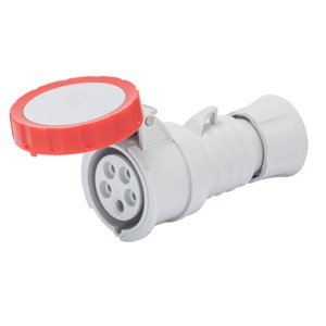 Gewiss HP egyenes csatlakozó-aljzat - IP66/IP67/IP68/IP69 - 2P+E 32A 380-415V 50/60HZ - Piros - 9H - Rugós vezetékbekötésű termékfotó