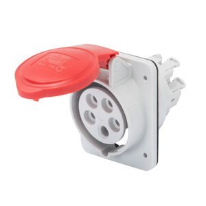 Gewiss 10° beépíthető süllyesztett csatl. -aljzat HP - IP44/IP54 - 2P+E 16A 380-415V 50/60HZ - Piros - 9H - Rugós vezetékbekötésű termékfotó