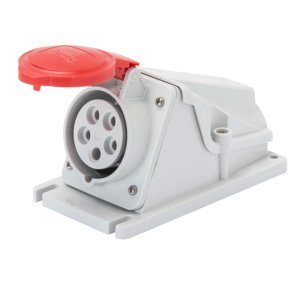 Gewiss 90° felületre szerelhető csatlakozó-aljzat - IP44 - 2P+E 16A 380-415V 50/60HZ - Piros - 9H - Csavaros vezetékbekötésű termékfotó