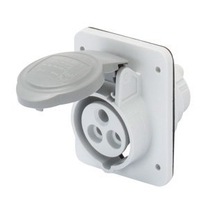 Gewiss 10° beépíthető süllyesztett csatl. -aljzat HP - IP44/IP54 - 3P+E 16A transformer 50/60HZ - Szürke - 12H - Csavaros vezetékbekötésű termékfotó