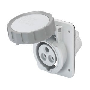 Gewiss 10° beépíthető süllyesztett csatl. -aljzat HP - IP66/IP67 - 3P+E 16A transformer 50/60HZ - Szürke - 12H - Csavaros vezetékbekötésű termékfotó