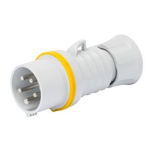 Gewiss Egyenes csatlakozódugó HP - IP44/IP54 - 2P+E 16A 100-130V 50/60HZ - Sárga - 4H - Csavaros vezetékbekötésű termékfotó