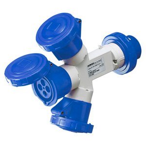 Gewiss Csatlakozó elosztók 3 kimenettel IP67 - Csatlakozó dugó 16A - 2 csatlakozó-aljzat 3P+N+E 230V 50/60HZ - Kék - 9H termékfotó