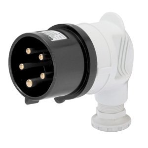Gewiss 90° csatlakozódugó - IP44 - 3P+E 32A 480-500V 50/60HZ - Fekete - 7H - Csavaros vezetékbekötésű termékfotó