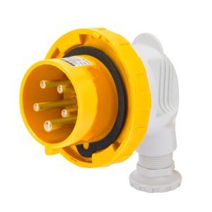 Gewiss 90° csatlakozódugó - IP67 - 3P+N+E 16A 100-130V 50/60HZ - Sárga - 4H - Csavaros vezetékbekötésű termékfotó