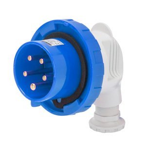 Gewiss 90° csatlakozódugó - IP67 - 2P+E 32A 200-250V 50/60HZ - Kék - 6H - Csavaros vezetékbekötésű termékfotó