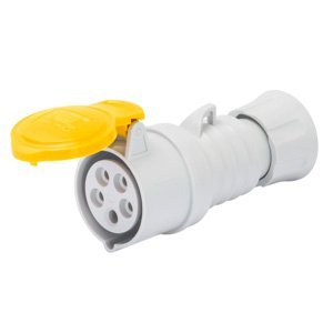 Gewiss HP egyenes csatlakozó-aljzat - IP44/IP54 - 3P+E 32A 100-130V 50/60HZ - Sárga - 4H - Rugós vezetékbekötésű termékfotó
