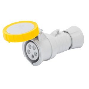 Gewiss HP egyenes csatl. -aljzat - IP66/IP67/IP68/IP69 - 3P+E 16A 100-130V 50/60HZ - Sárga - 4H - Csavaros vezetékbekötésű termékfotó