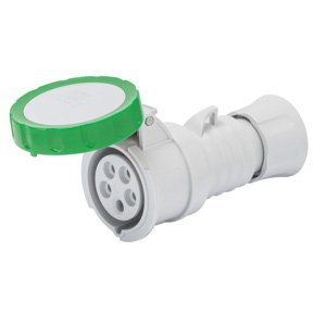 Gewiss HP egyenes csatl. -aljzat - IP66/IP67/IP68/IP69 - 2P+E 16A >50V 100-300HZ - Zöld - 10H - Csavaros vezetékbekötésű termékfotó