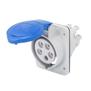 Gewiss 10° beépíthető süllyesztett csatl. -aljzat HP - IP44/IP54 - 3P+N+E 16A 200-250V 50/60HZ - Kék - 9H - Rugós vezetékbekötésű termékfotó