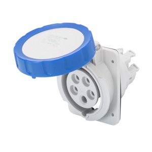 Gewiss 10° beépíthető süllyesztett csatl. -aljzat HP - IP66/IP67 - 2P+E 32A 200-250V 50/60HZ - Kék - 6H - Rugós vezetékbekötésű termékfotó
