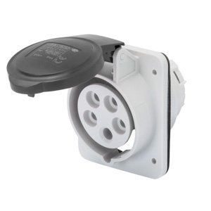 Gewiss 10° beépíthető süllyesztett csatl. -aljzat HP - IP44/IP54 - 3P+N+E 16A 480-500V 50/60HZ - Fekete - 7H - Csavaros vezetékbekötésű termékfotó