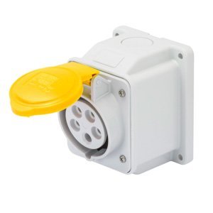 Gewiss 10° felületre szerelhető csatl. -aljzat - IP44 - 3P+N+E 16A 100-130V 50/60HZ - Sárga - 4H - Csavaros vezetékbekötésű termékfotó