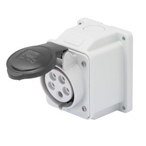 Gewiss 10° felületre szerelhető csatlakozó-aljzat - IP44 - 3P+E 16A 480-500V 50/60HZ - Fekete - 7H - Csavaros vezetékbekötésű termékfotó