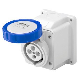 Gewiss 10° felületre szerelhető csatlakozó-aljzat - IP67 - 2P+E 16A 200-250V 50/60HZ - Kék - 6H - Csavaros vezetékbekötésű termékfotó