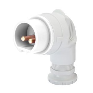 Gewiss 90° csatlakozódugó - IP44 - 2P 16A 20-25 e 40-50V 50-60HZ d.c. - Fehér - 10H - Csavaros vezetékbekötésű termékfotó