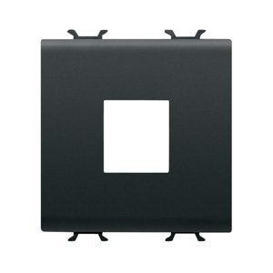 Gewiss Adatkábel csatlakozó aljzat adapter - AMP/KEYSTONE jack - 2 modulos - Szatén fekete - CHORUSMART