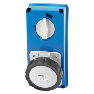 Gewiss Függőleg., fix reteszelt csatlakozó-aljzat - Hátlap nélk. - Olvadóbizt. foglalat nélk. - 3P+N+E 32A 480-500V - 50/60HZ 7H - IP67 termékfotó