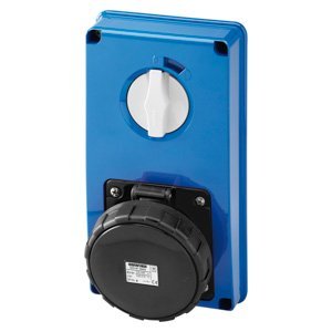Gewiss Függőleg., fix reteszelt csatl. -aljzat - Hátlap nélk. - Olvadóbizt. foglalat nélk. - 3P+E 63A 480-500V - 50/60HZ 7H - IP67